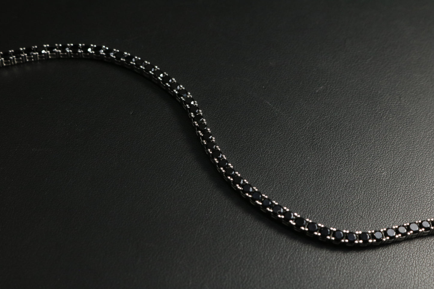 Tennis Negro Plata .925 4mm 18CM