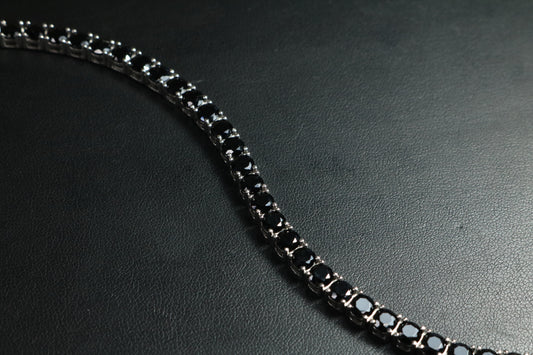Pulso Tennis Black 6mm 20cm Plata .925